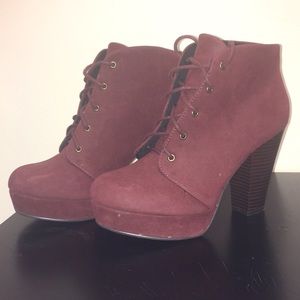Burgundy Heeled Boots
